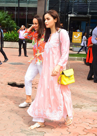 Tamannaah Bhatia in a powder blue kurta set!